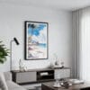 01 - Framed Hawaii Honolulu Waikiki - Watercolor Canvas Print - Contemporary Living Room.jpg