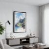 01 - Framed Hawaii Na pali Coast - Watercolor Canvas Print - Contemporary Living Room.jpg