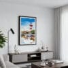 01 - Framed Hilton Head South Carolina Watercolor Canvas Print - Contemporary Living Room.jpg