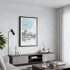 01 - Framed Hiroshima - Watercolor Canvas Print - Contemporary Living Room.jpg
