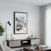 01 - Framed Hmong People in Sapa Vietnam Watercolor Canvas Print - Contemporary Living Room.jpg