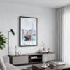 01 - Framed Hong Kong Watercolor Canvas Print - Contemporary Living Room.jpg
