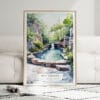 01 - Framed Hot Springs National Park Watercolor Wall Art leaning against couch - Portrait.jpg