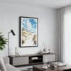01 - Framed Indiana Dunes National Park Watercolor Canvas Print - Contemporary Living Room.jpg