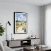 01 - Framed Jackson Hole Watercolor Canvas Print - Contemporary Living Room.jpg