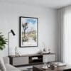 01 - Framed Joshua Tree National Park Watercolor Canvas Print - Contemporary Living Room.jpg