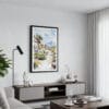 01 - Framed Joshua Tree Watercolor Canvas Print - Contemporary Living Room.jpg