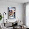 01 - Framed Kyoto Hokan-ji Temple - Watercolor Canvas Print - Contemporary Living Room.jpg