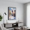 01 - Framed Kyoto Yasaka Pagoda - Sunset - Watercolor 2 Canvas Print - Contemporary Living Room.jpg