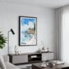 01 - Framed Lake Garda Italy Watercolor Canvas Print - Contemporary Living Room.jpg