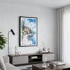 01 - Framed Lake Garda Watercolor Canvas Print - Contemporary Living Room.jpg