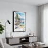 01 - Framed Lake Tahoe Watercolor Canvas Print - Contemporary Living Room.jpg