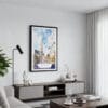 01 - Framed Las Vegas Center Watercolor Canvas Print - Contemporary Living Room.jpg