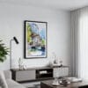 01 - Framed Lauterbrunnen Switzerland Watercolor Canvas Print - Contemporary Living Room.jpg