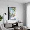 01 - Framed Madison Wisconsin State Capitol Building Watercolor Canvas Print - Contemporary Living Room.jpg