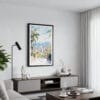 01 - Framed Medellin Watercolor Canvas Print - Contemporary Living Room.jpg