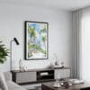 01 - Framed Miami Beach Watercolor Canvas Print - Contemporary Living Room.jpg