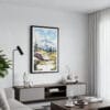 01 - Framed Mount Rainier National Park Watercolor Canvas Print - Contemporary Living Room.jpg