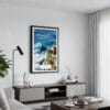 01 - Framed Nazare Portugal Watercolor Canvas Print - Contemporary Living Room.jpg