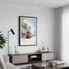 01 - Framed New Orleans Canal Street Watercolor Canvas Print - Contemporary Living Room.jpg