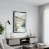 01 - Framed New river gorge Bridge Watercolor Canvas Print - Contemporary Living Room.jpg