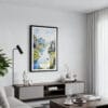 01 - Framed Ninh Binh Watercolor Canvas Print - Contemporary Living Room.jpg