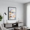 01 - Framed Oregon Coast Watercolor Canvas Print - Contemporary Living Room.jpg