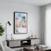 01 - Framed Osaka Castle Japan - Watercolor Canvas Print - Contemporary Living Room.jpg