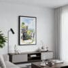 01 - Framed Peak District England Watercolor Canvas Print - Contemporary Living Room.jpg