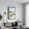 01 - Framed Pebble Beach Golf Course Watercolor Canvas Print - Contemporary Living Room.jpg