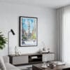 01 - Framed Philadelphia City Hall Watercolor Canvas Print - Contemporary Living Room.jpg