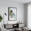 01 - Framed Phuket Thailand Watercolor Canvas Print - Contemporary Living Room.jpg