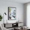 01 - Framed Phuket Watercolor Canvas Print - Contemporary Living Room.jpg