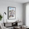 01 - Framed Rio De Janeiro Favelas Watercolor Canvas Print - Contemporary Living Room.jpg