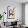 01 - Framed Rocky Mountains Canada Watercolor Canvas Print - Contemporary Living Room.jpg