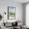 01 - Framed Rocky Mountains National Park Watercolor Canvas Print - Contemporary Living Room.jpg