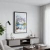 01 - Framed Rocky Mountains Valley of the Ten Peaks Watercolor Canvas Print - Contemporary Living Room.jpg