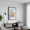 01 - Framed Rome Colosseum Watercolor Canvas Print - Contemporary Living Room.jpg