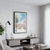 01 - Framed San Francisco Lombard Street - Watercolor Canvas Print - Contemporary Living Room.jpg