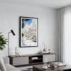 01 - Framed San Francisco - Painted Ladies - Watercolor Canvas Print - Contemporary Living Room.jpg