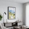 01 - Framed Sapa Vietnam Watercolor Canvas Print - Contemporary Living Room.jpg
