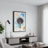 01 - Framed Seattle Space Needle Closeup Watercolor Canvas Print - Contemporary Living Room.jpg