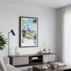 01 - Framed Seattle - Space Needle - Watercolor Canvas Print - Contemporary Living Room.jpg