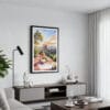 01 - Framed Sedona Arizona Watercolor Canvas Print - Contemporary Living Room.jpg