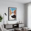01 - Framed Seoul N Seoul Tower Korea Watercolor Canvas Print - Contemporary Living Room.jpg