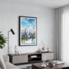 01 - Framed Shanghai China Watercolor Canvas Print - Contemporary Living Room.jpg