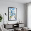 01 - Framed Singapore Watercolor Canvas Print - Contemporary Living Room.jpg