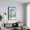 01 - Framed Spain Madrid Watercolor 2 Canvas Print - Contemporary Living Room.jpg