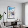01 - Framed Spain Madrid Watercolor Canvas Print - Contemporary Living Room.jpg