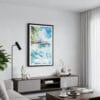 01 - Framed Tahiti Watercolor Canvas Print - Contemporary Living Room.jpg